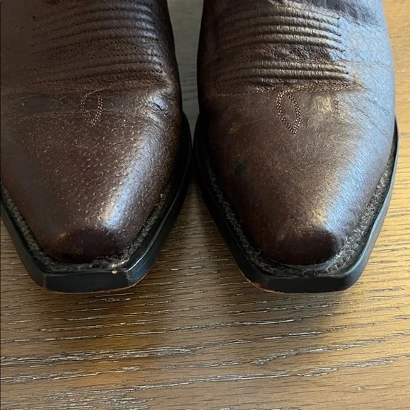 J.B. Dillon Brown Leather Heeled Cowboy Boots Size 7.5 Made in Mexico - Picture 3 of 8